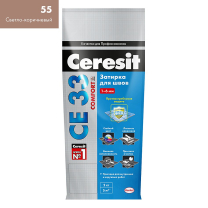 Ceresit CE33/2кг Затирка для швов 1-6 мм внутри и снаружи Светло коричневый 55, РФ