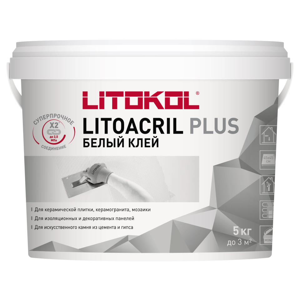 Купить LITOACRIL PLUS - пастообразный клей 5kg bucket в Москве
