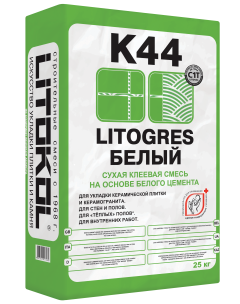 Купить Litogres К44 белый - клеевая смесь 25kg bag в Москве