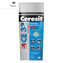 Ceresit CE33/2кг Затирка для швов 1-6 мм внутри и снаружи Белый 01, РФ