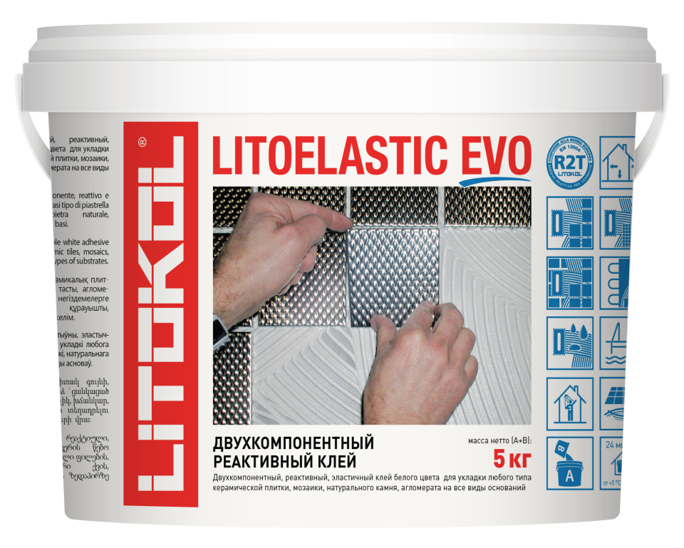 Купить LitoElastic EVO белый-двухкомпонентный клей 5kg bucket в Москве