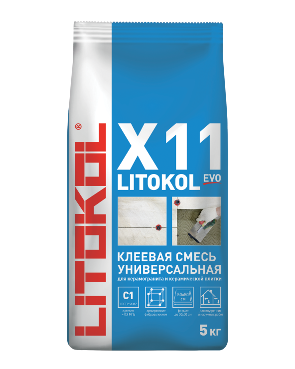Купить LITOKOL X11 EVO-клеевая смесь 5kg Al.bag в Москве-1