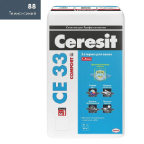 Ceresit CE33/25кг Затирка для швов 1-6 мм внутри и снаружи Тёмно-синий 88, РФ