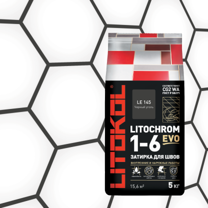 LITOCHROM 1-6 EVO LE 145 черный уголь 5kg Al.bag