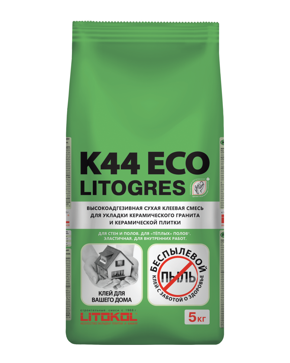 Купить Litogres К44 ECO- беспылевая клеевая смесь 5kg Al.bag в Москве