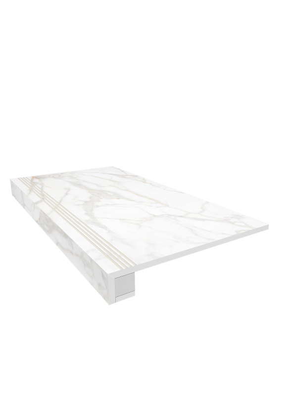 Купить Комплект (Ступень SM02 (33x120) непол. (прямоугол. бортик) с насечками + Подступенок (14,5x120)) в Ростове-на-Дону-1