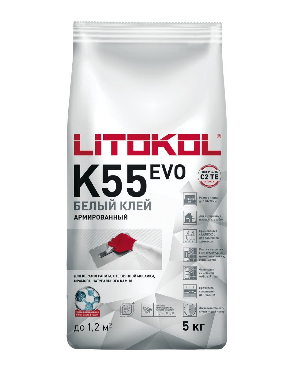 Купить LitoPlus K55-клеевая смесь 5kg Al.bag в Москве