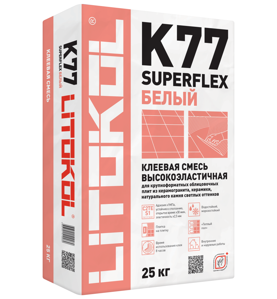 Купить SuperFlex K77 белый-клеевая смесь 25kg bag в Москве #2