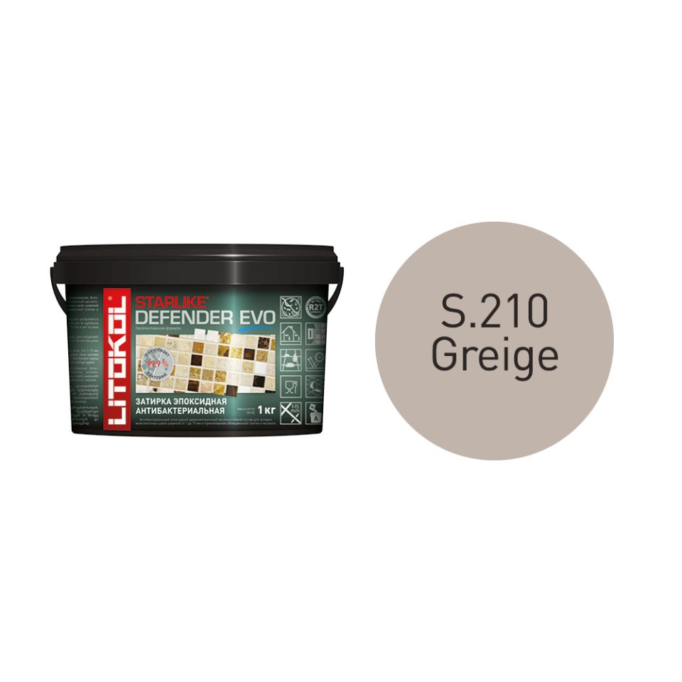 Купить STARLIKE Defender EVO S.210 GREIGE антибакт.затир.смесь 1kg bucket в Москве