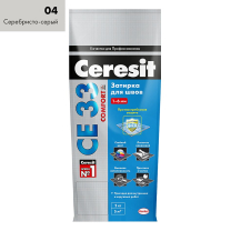 Ceresit CE33/2кг Затирка для швов 1-6 мм внутри и снаружи Серебристо-серый 04, РФ