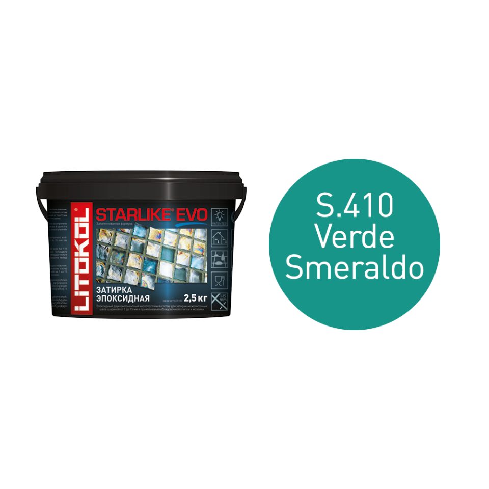 Купить STARLIKE EVO S.410 VERDE SMERALDO затир.смесь (2,5kg bucket) в Москве