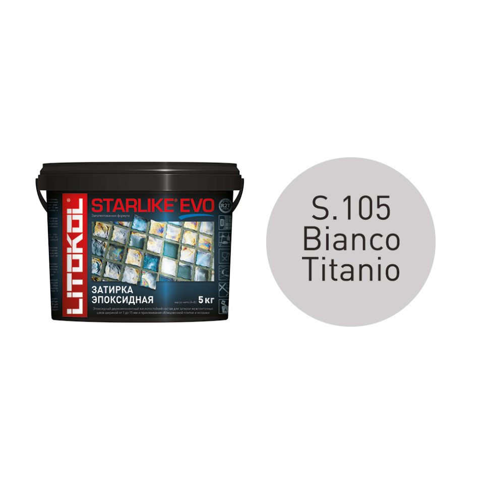 Купить STARLIKE EVO S.105 BIANCO TITANIO затир.смесь (5kg bucket) в Москве #2