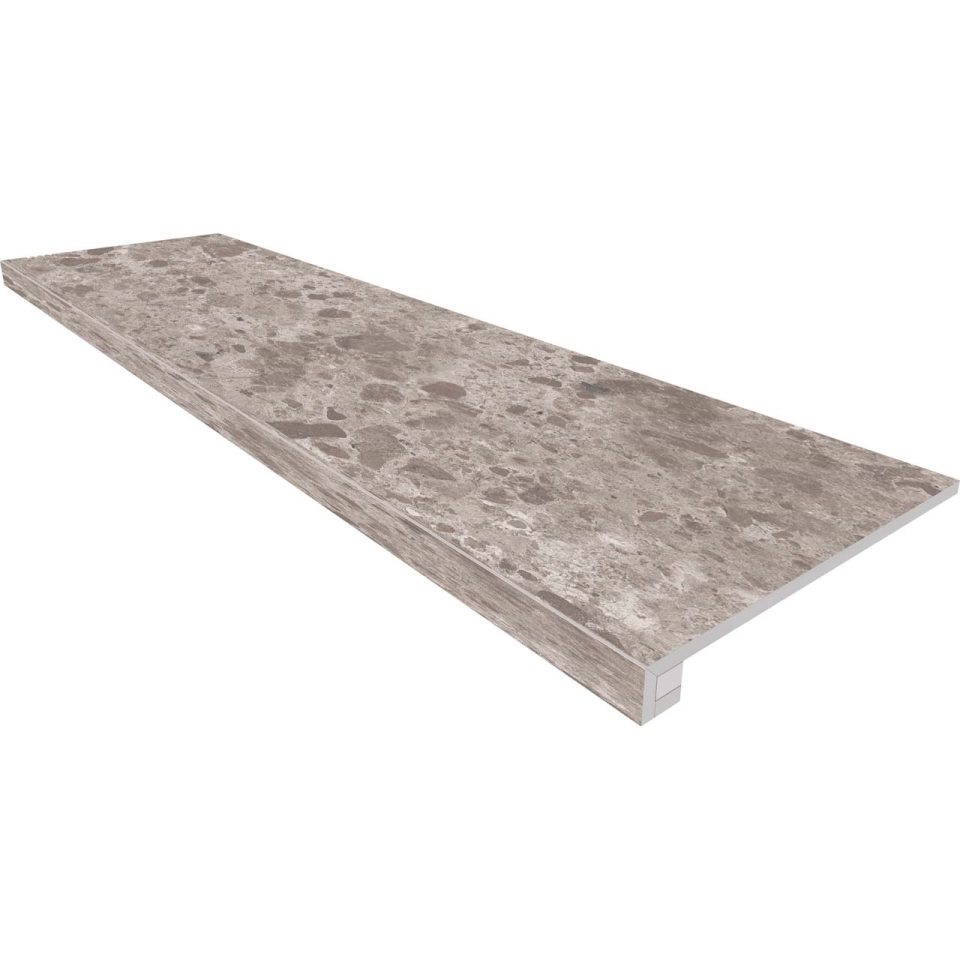 Купить Комплект (Ступень GR03 (33x120x9) непол. (прямоугол. бортик) без насечек + Подступенок (14,5x120x9)) в Москве