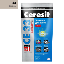 Ceresit CE33/5кг Затирка для швов 1-6 мм внутри и снаружи Багама беж 43, РФ