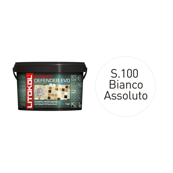 Купить STARLIKE Defender EVO S.100 BIANCO ASSOLUTO антибакт.затир.смесь 1kg bucket в Нижнем Новгороде-1