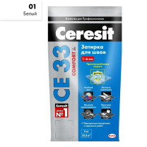 Ceresit CE33/5кг Затирка для швов 1-6 мм внутри и снаружи Белый 01, РФ