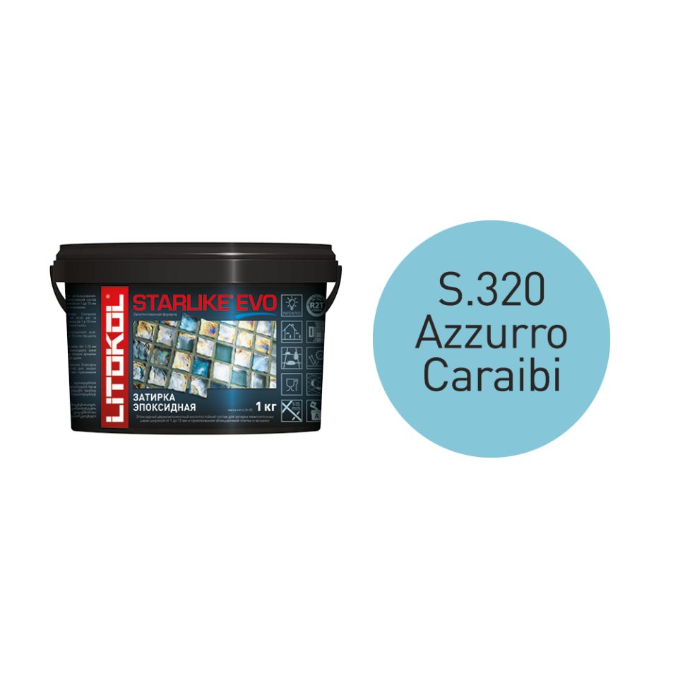 Купить STARLIKE EVO S.320 AZZURRO CARAIBI затир.смесь (1kg bucket) в Москве