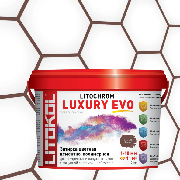 Купить LITOCHROM LUXURY EVO LLE 240 венге 2kg bucket в Новосибирске-1