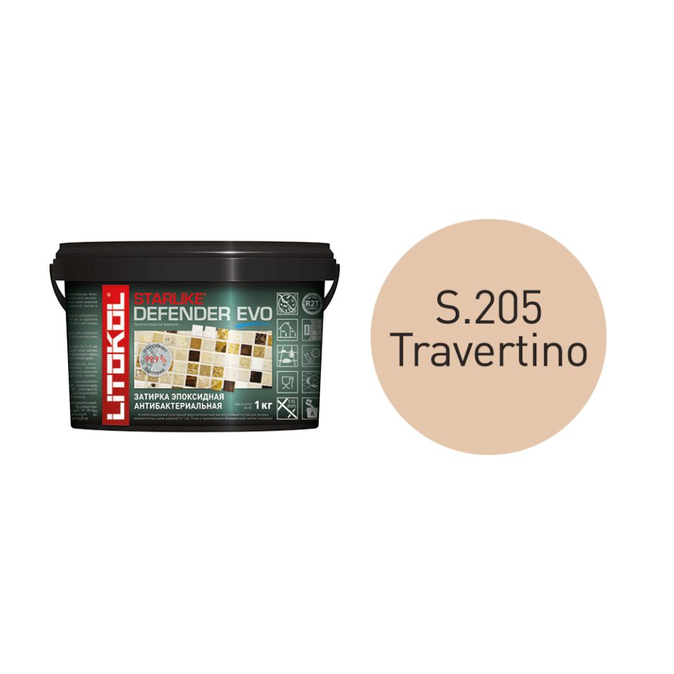 Купить STARLIKE Defender EVO S.205 TRAVERTINO антибакт.затир.смесь 1kg bucket в Москве