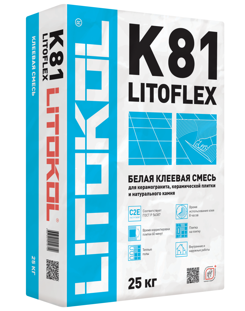 Купить LitoFlex K81 белый-клеевая смесь 25kg bag в Москве #2