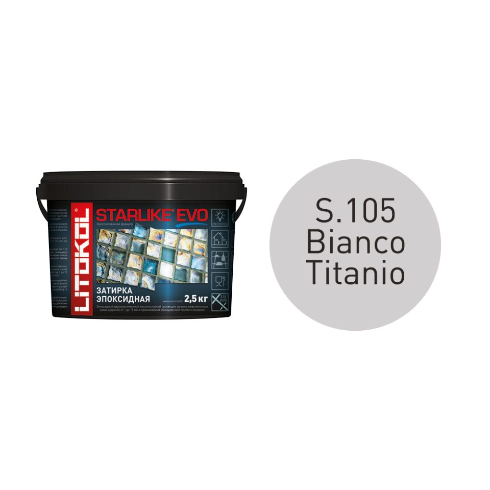 Купить STARLIKE EVO S.105 BIANCO TITANIO затир.смесь (2,5kg bucket) в Москве #2
