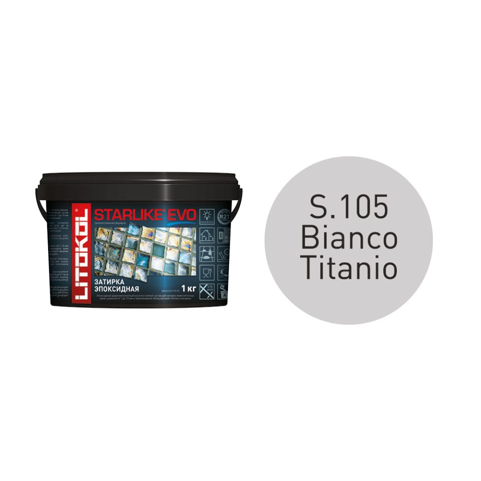 Купить STARLIKE EVO S.105 BIANCO TITANIO затир.смесь (1kg bucket) в Москве #2